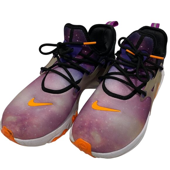 Nike Womens React Presto Galaxy-Themed Athletic Shoes Size 9 Purple & Orange - Picture 1 of 8